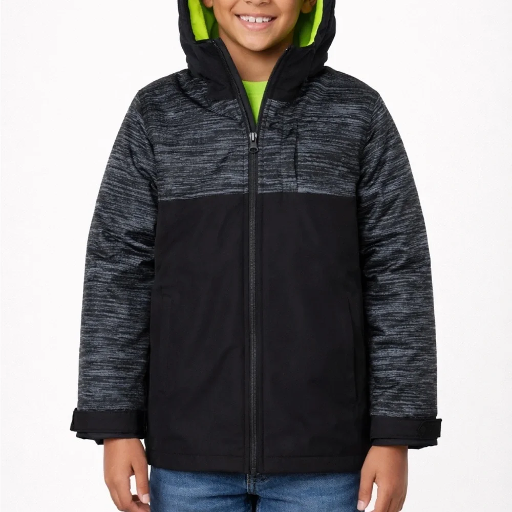 The Children’s Place black neon convertible fleece interior shell jacket medium
